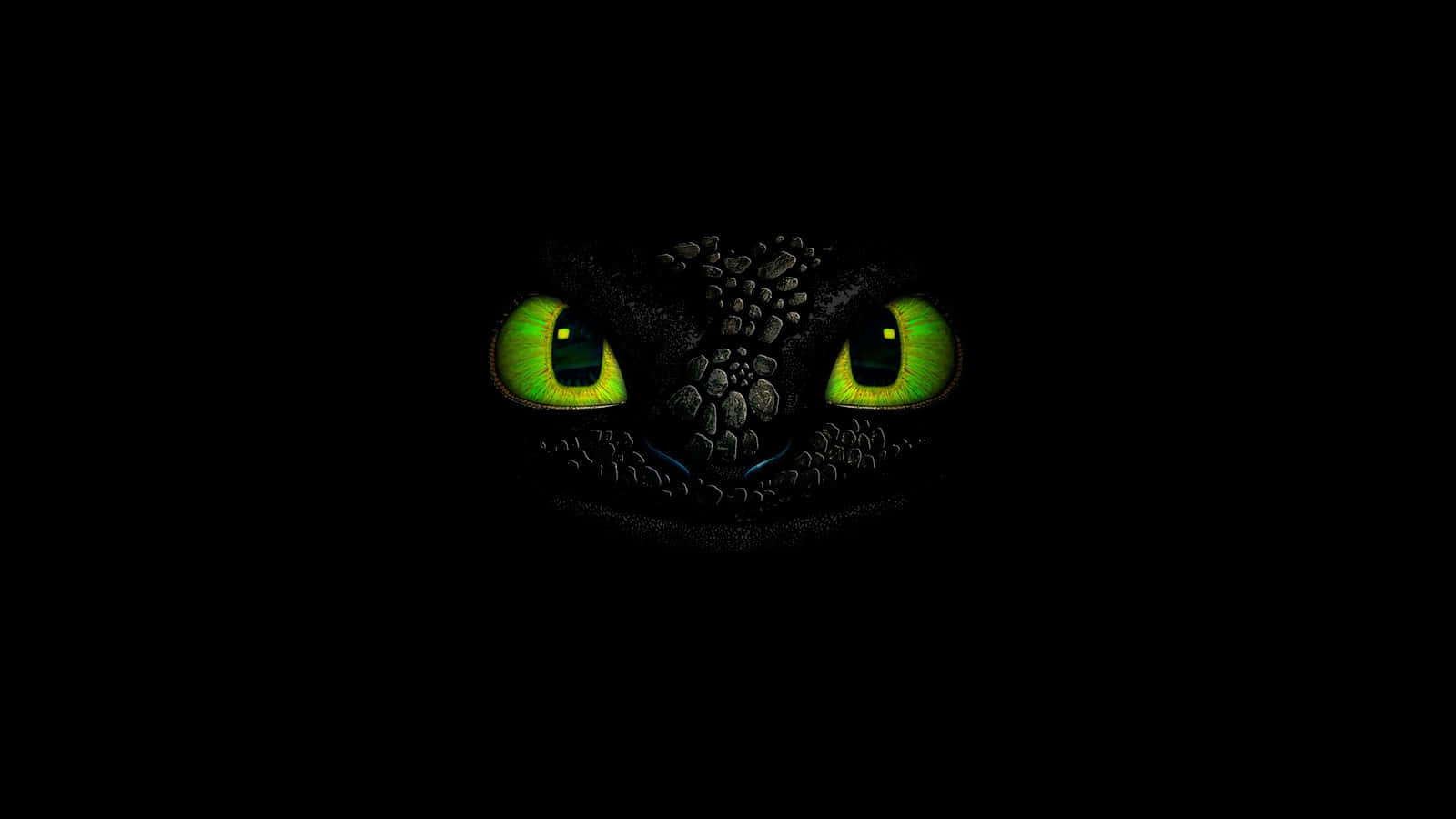 black, glowing green eyes, textured scales, HD Desktop Wallpaper