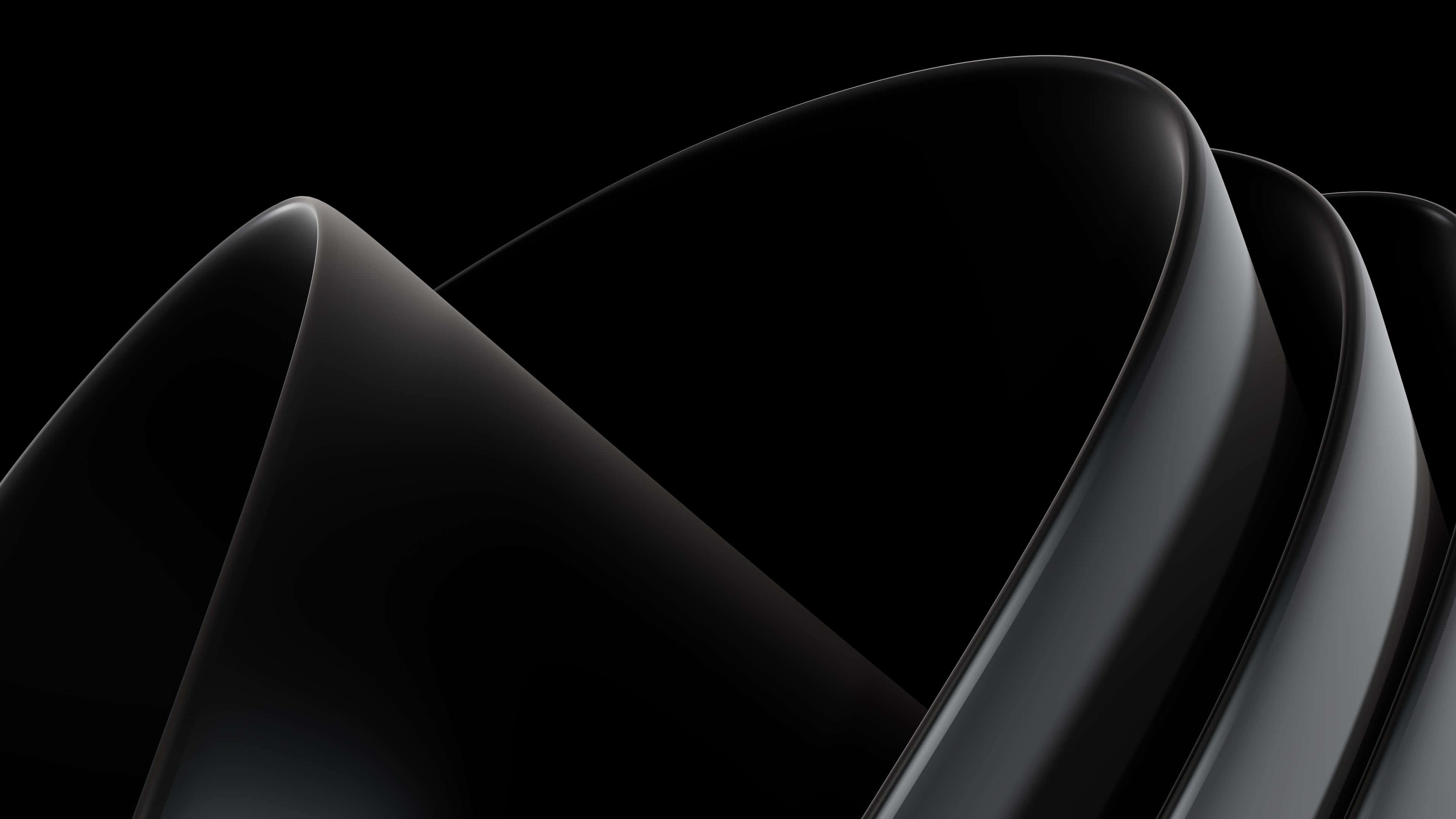 abstract black curves, glossy black, matte black background, 4K Desktop Wallpaper