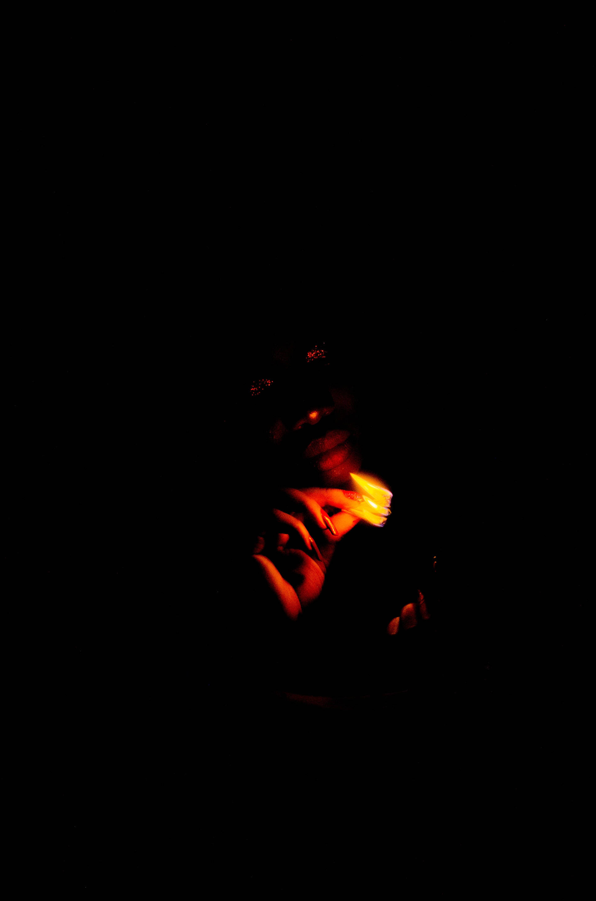 black phone, match stick, cigarette, 2K Phone Wallpaper