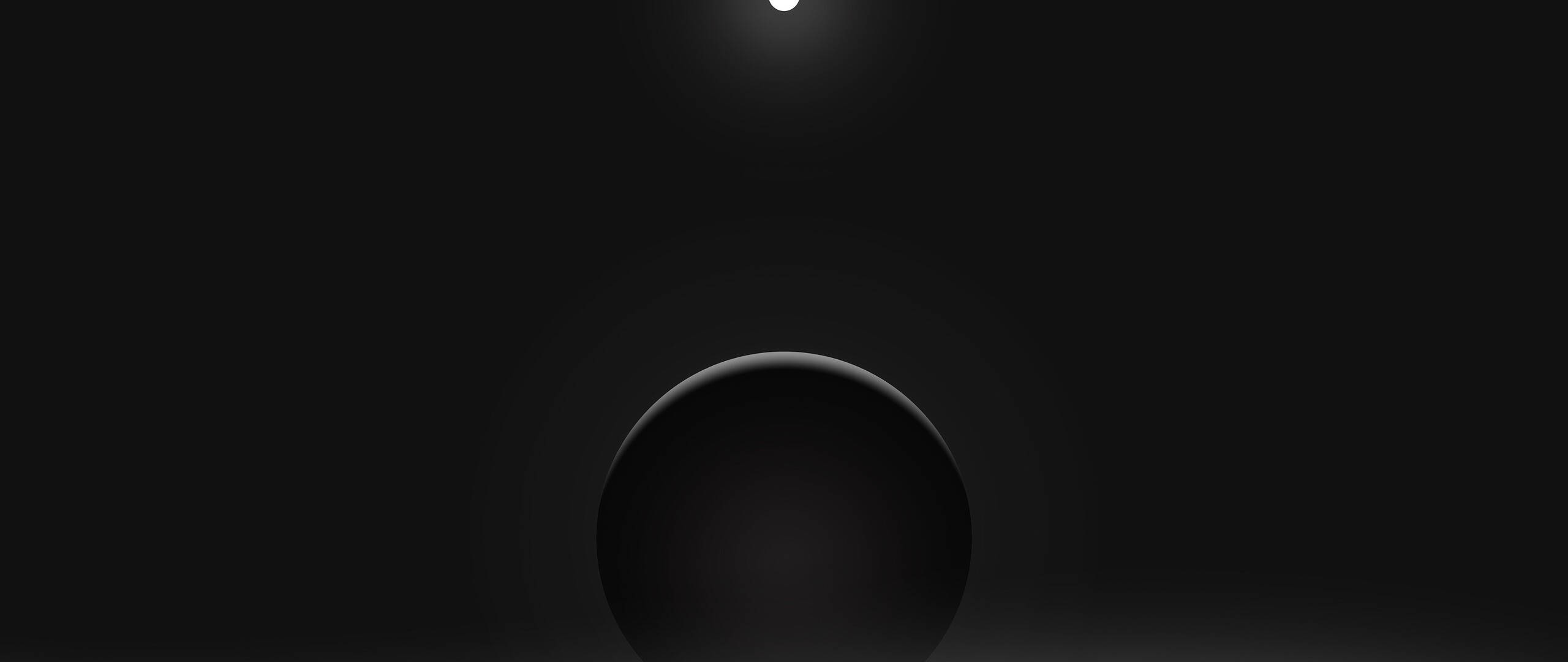 Black Planet, bright star, single spotlight, 2K Desktop Wallpaper