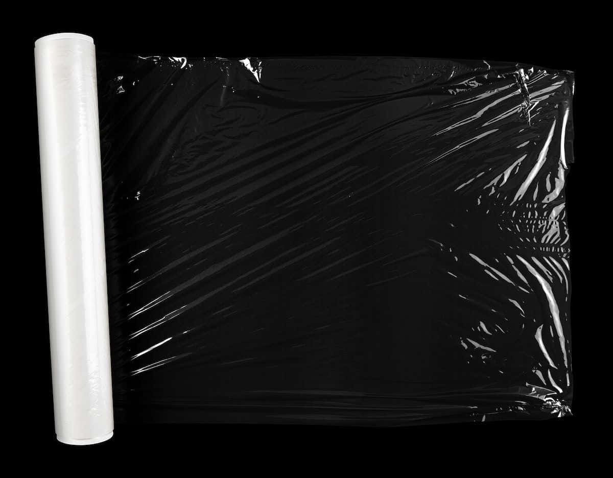 Black Plastic, clear plastic wrap, stark black background, SD Desktop Wallpaper