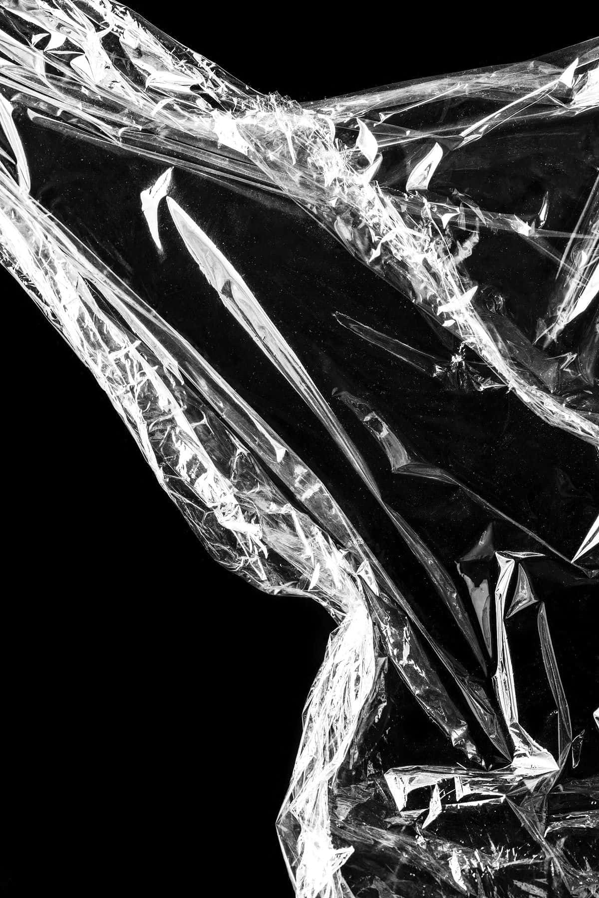 Black Plastic, crinkled transparent plastic film, sharp folds, HD Phone Wallpaper