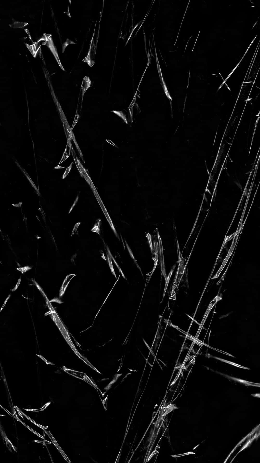 Black Plastic, cracked glass shards, deep black background, Full HD Phone Wallpaper