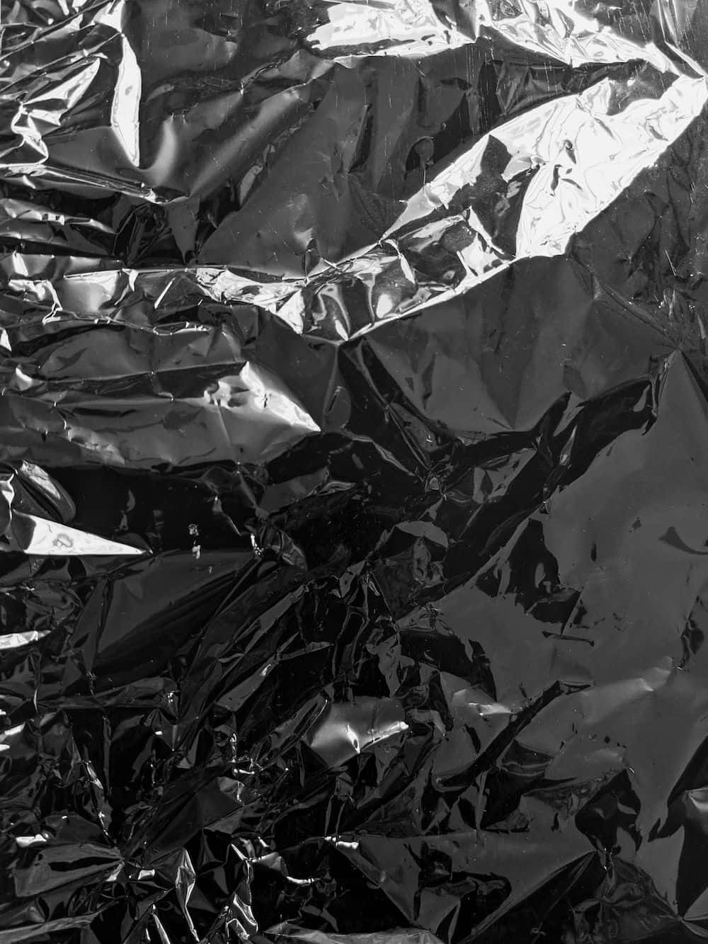 black plastic, crumpled black foil, sharp highlights, HD Phone Wallpaper