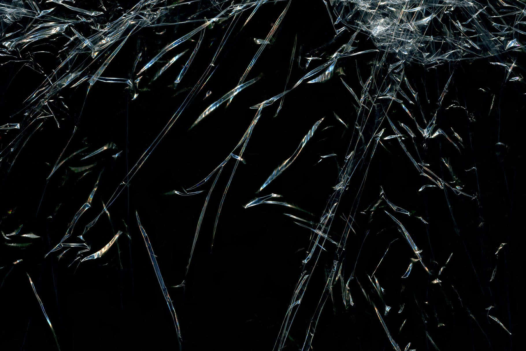 black plastic, shattered glass, pitch black background, HD Desktop Wallpaper