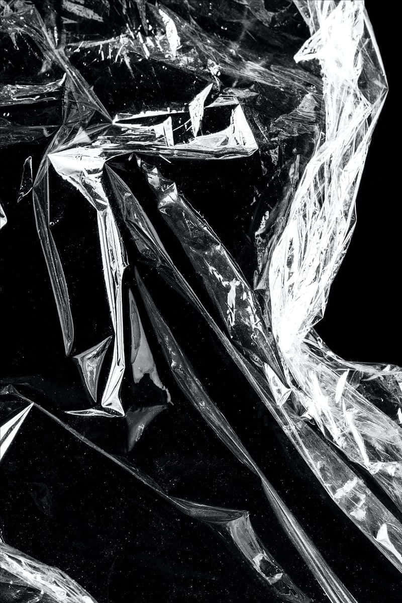 Black Plastic, crumpled, transparent plastic film, SD Phone Wallpaper