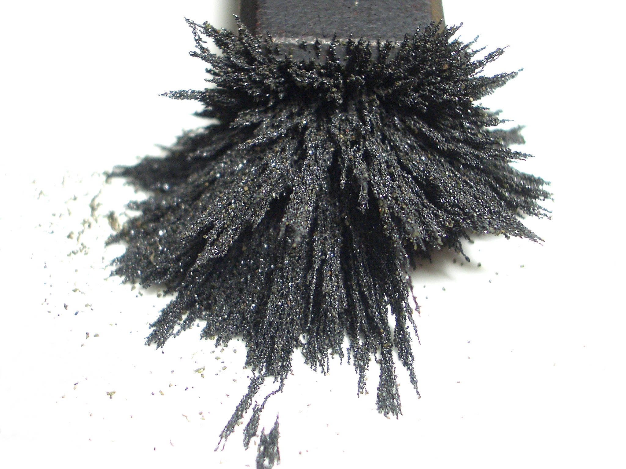 black iron powder, magnetic field visualization, spiky metallic strands, Full HD Desktop Wallpaper