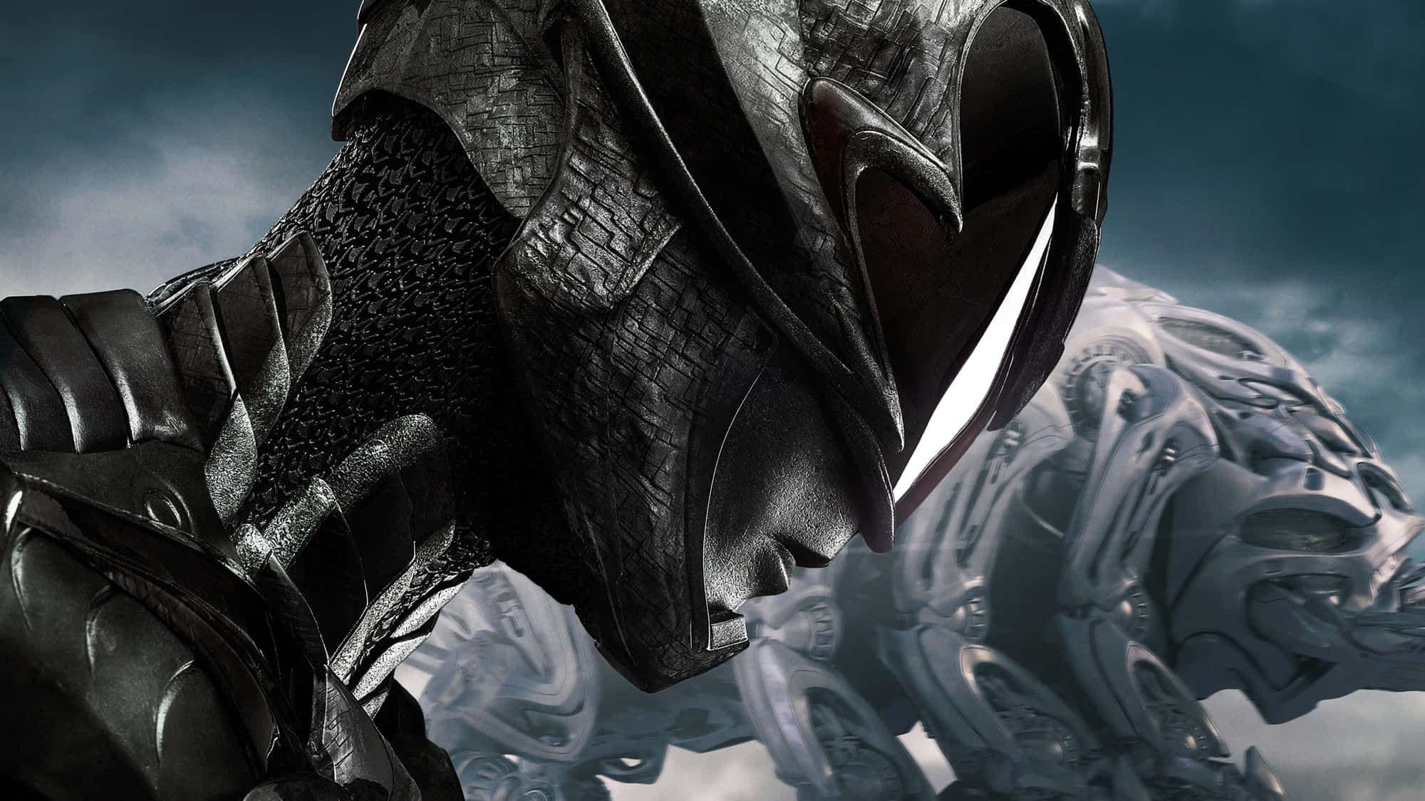 Black Power 2000 x 1125, dark armored warrior, helmeted face, Full HD Desktop Wallpaper
