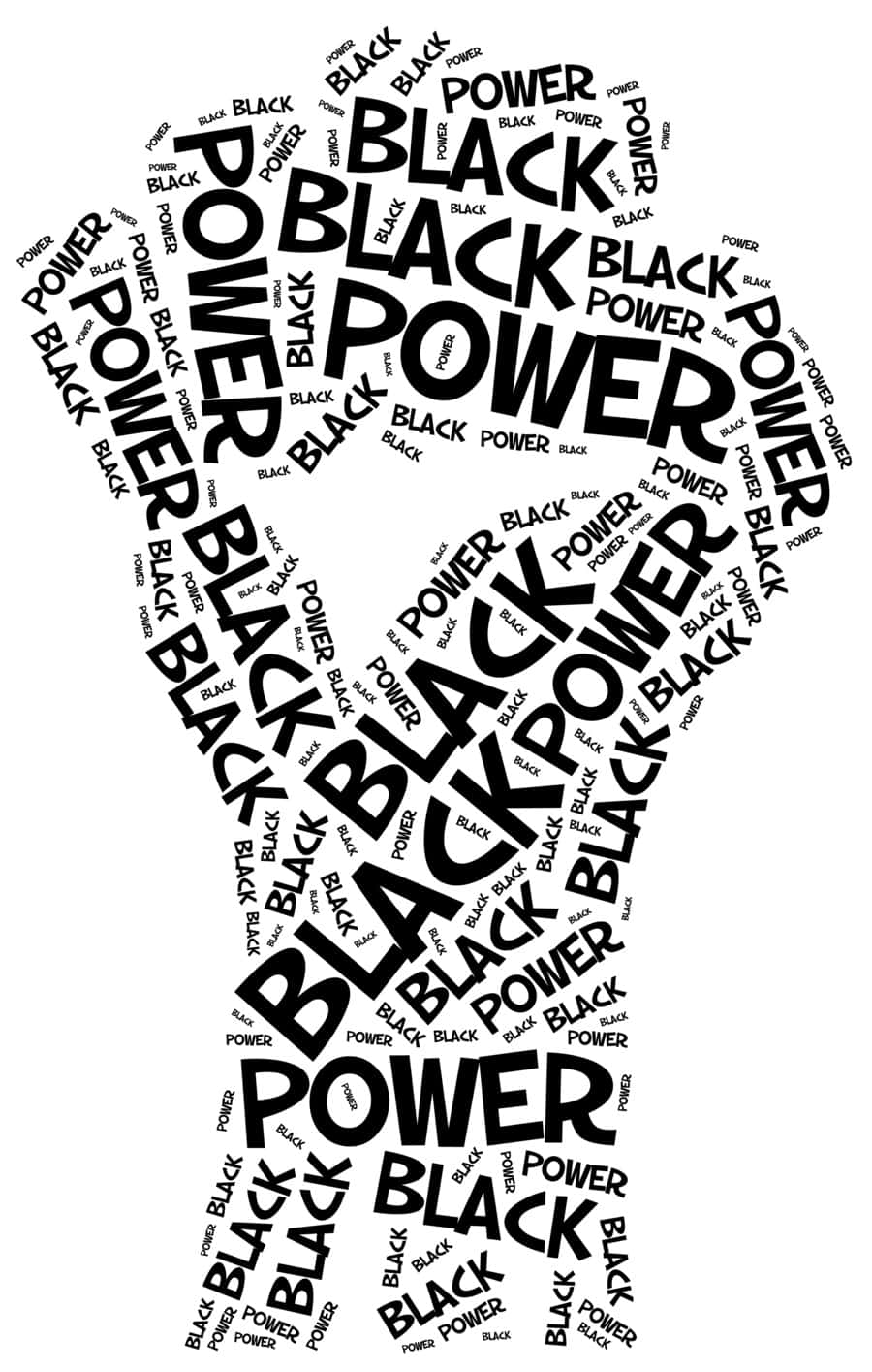 Black Power, raised fist, black and white, HD Phone Wallpaper