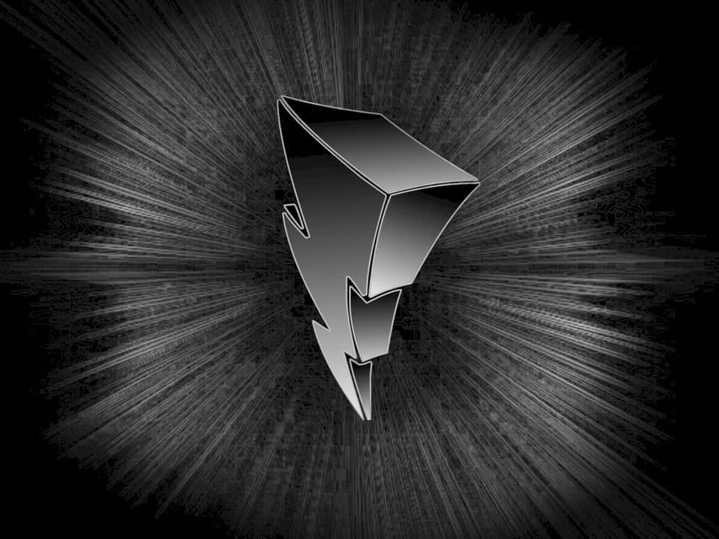 black power, metallic lightning bolt icon, dark textured background, SD Desktop Wallpaper