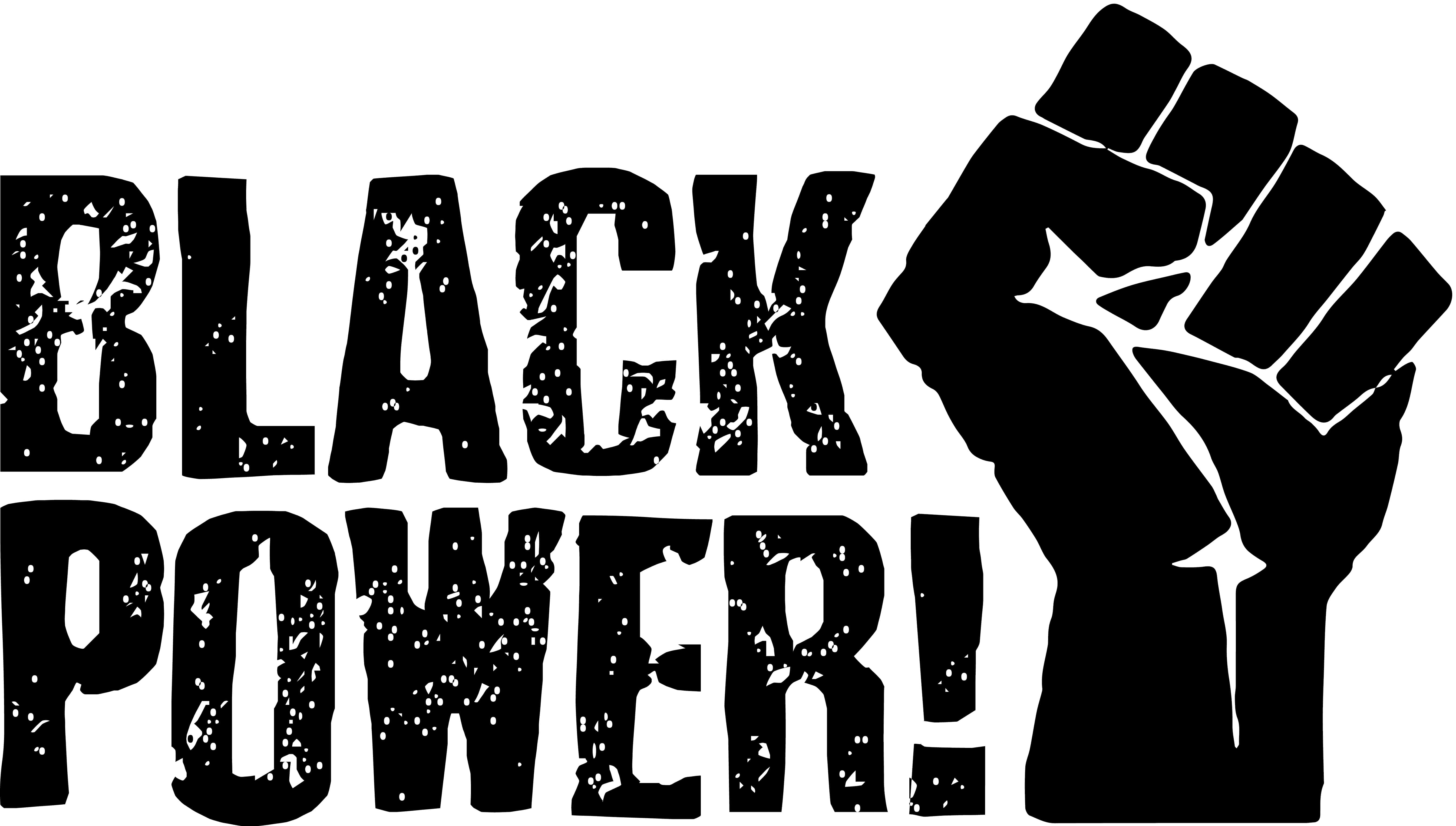 BLACK POWER!, raised fist graphic, white background, 5K Desktop Wallpaper