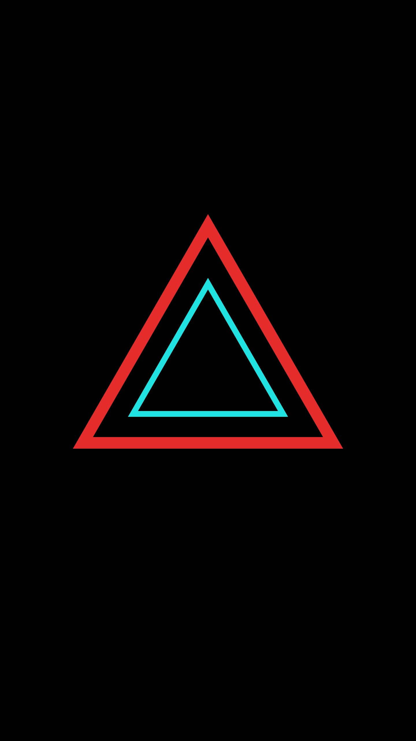Black Pyramid, neon red, blue light, 2K Phone Wallpaper