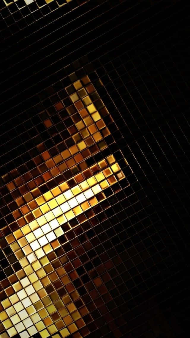 black and gold aesthetic, golden mosaic tiles, glowing abstract pattern, SD Phone Wallpaper