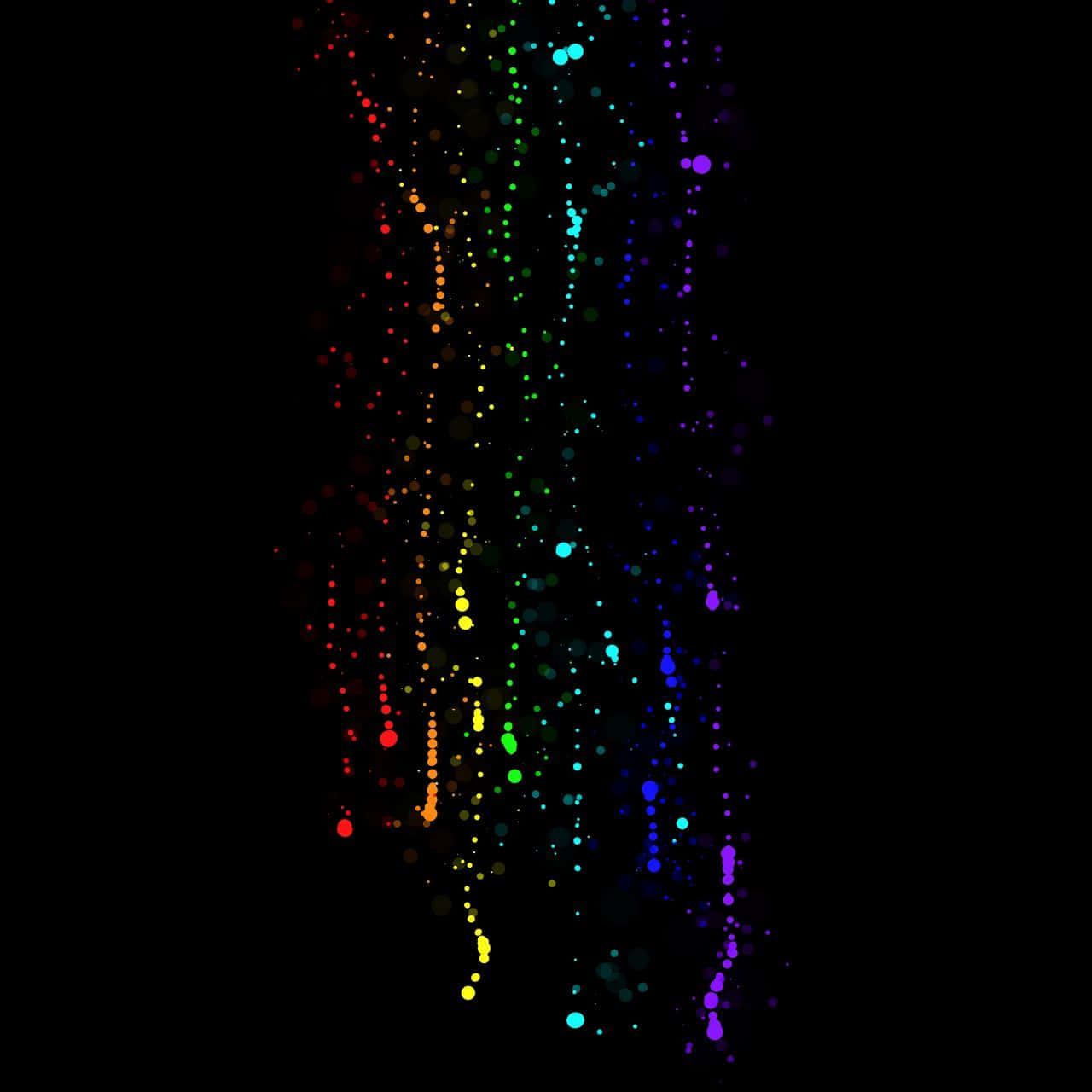 Black Rainbow, rainbow dots, black background, HD Desktop Wallpaper