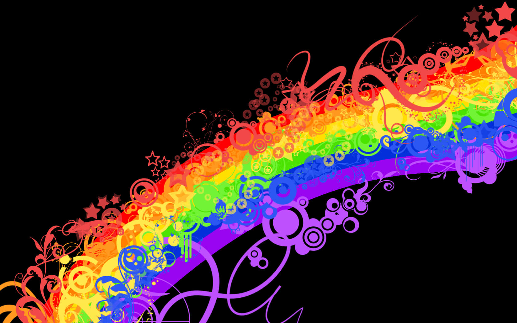 Black Rainbow, rainbow, black background, HD Desktop Wallpaper