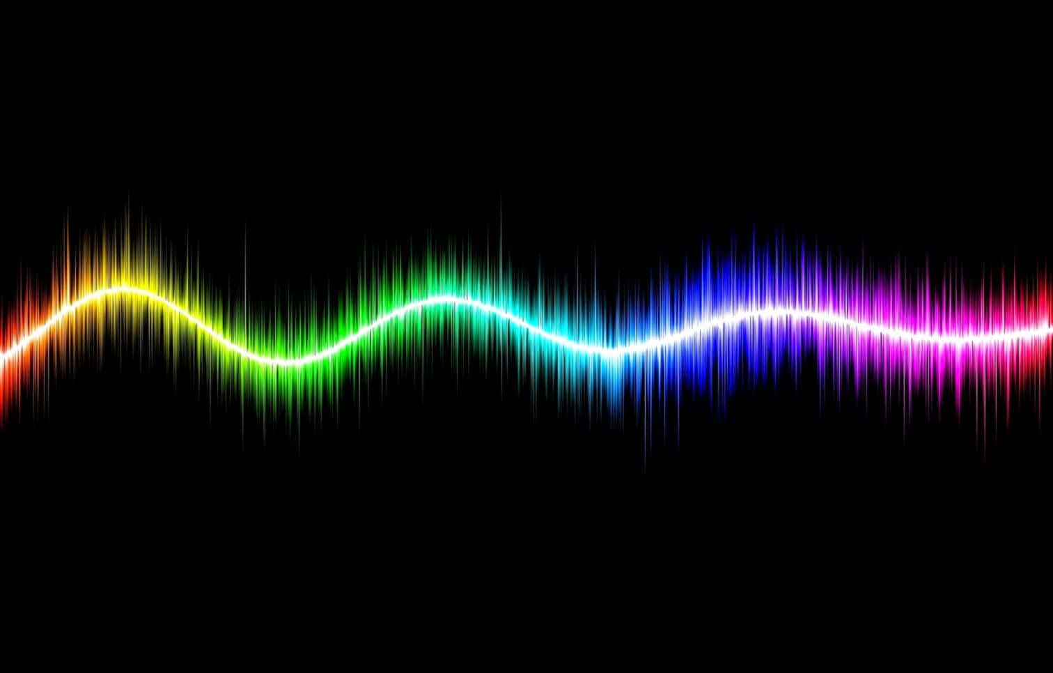 Black Rainbow, rainbow audio waveform, black background, HD Desktop Wallpaper