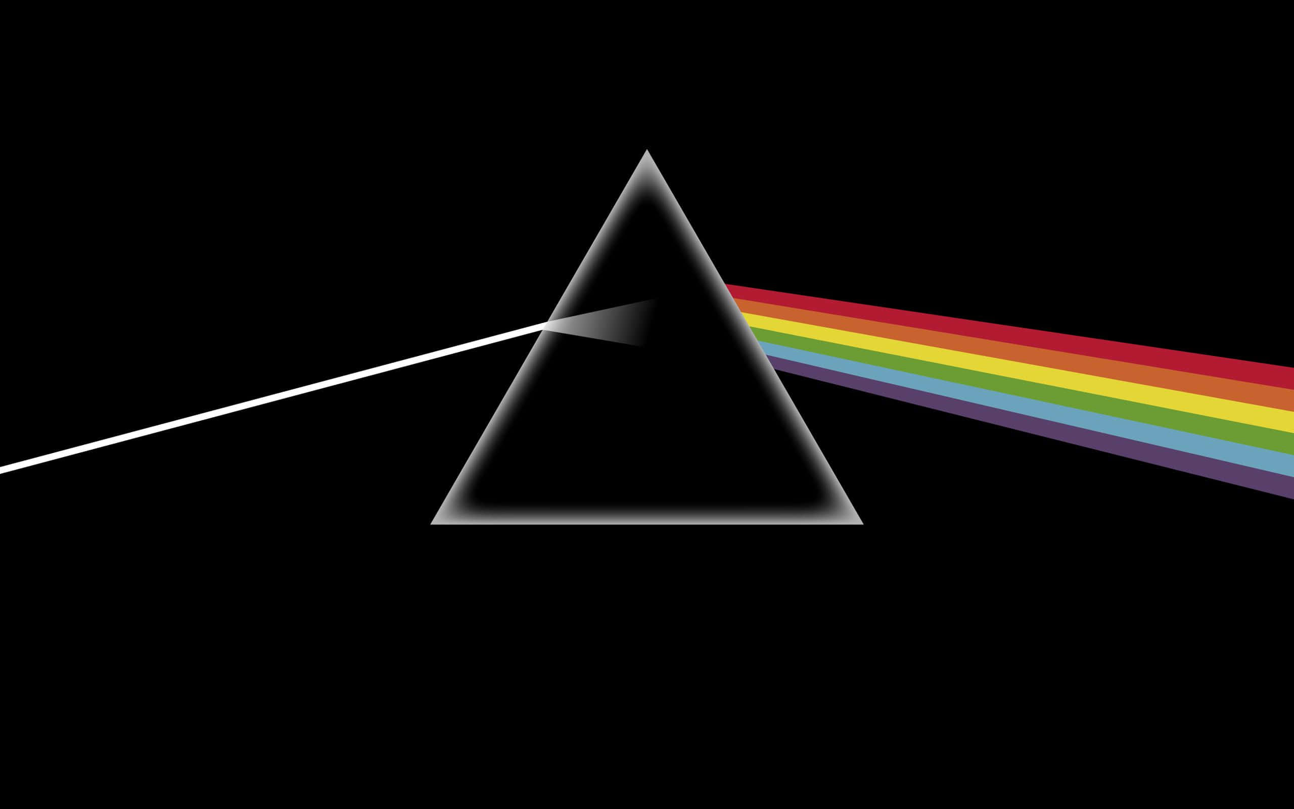 Black Rainbow, black prism, white light beam, 2K Desktop Wallpaper
