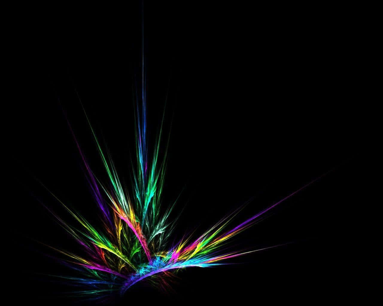 Black Rainbow, neon fractal tendrils, pure black void, HD Desktop Wallpaper