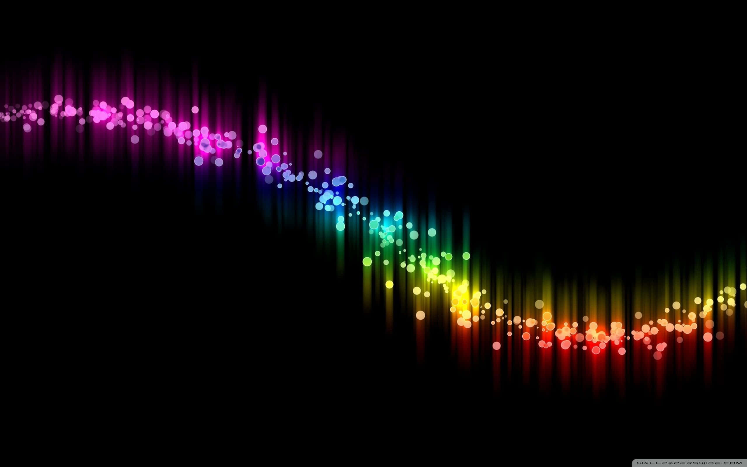 Black Rainbow, rainbow-colored lightwave, black background, 2K Desktop Wallpaper