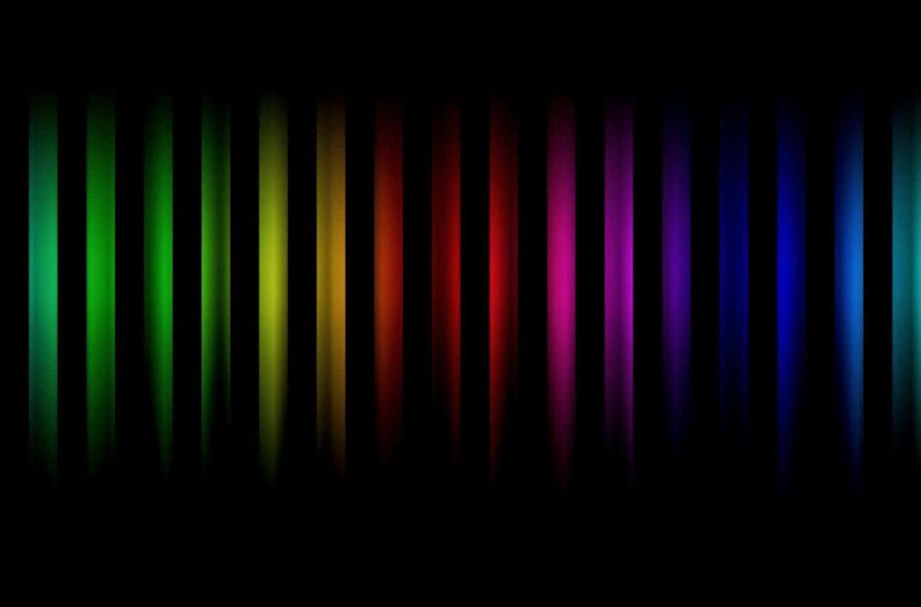 Black Rainbow, rainbow light bars, deep black background, HD Desktop Wallpaper