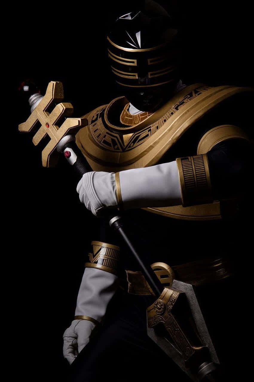 Black Ranger, golden armor, black helmet, SD Phone Wallpaper