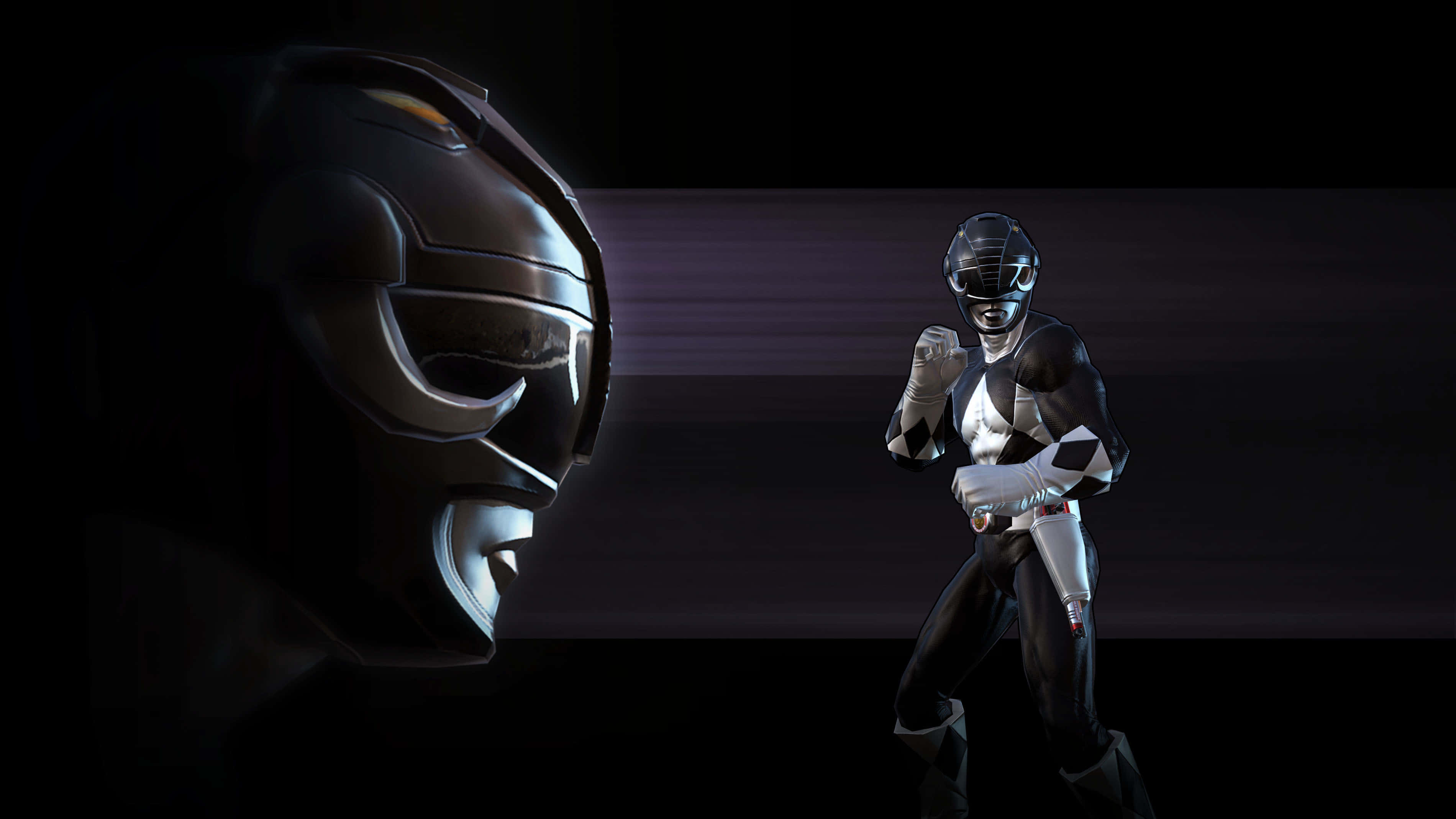 Black Ranger, power pose, fighting stance, 2K Desktop Wallpaper