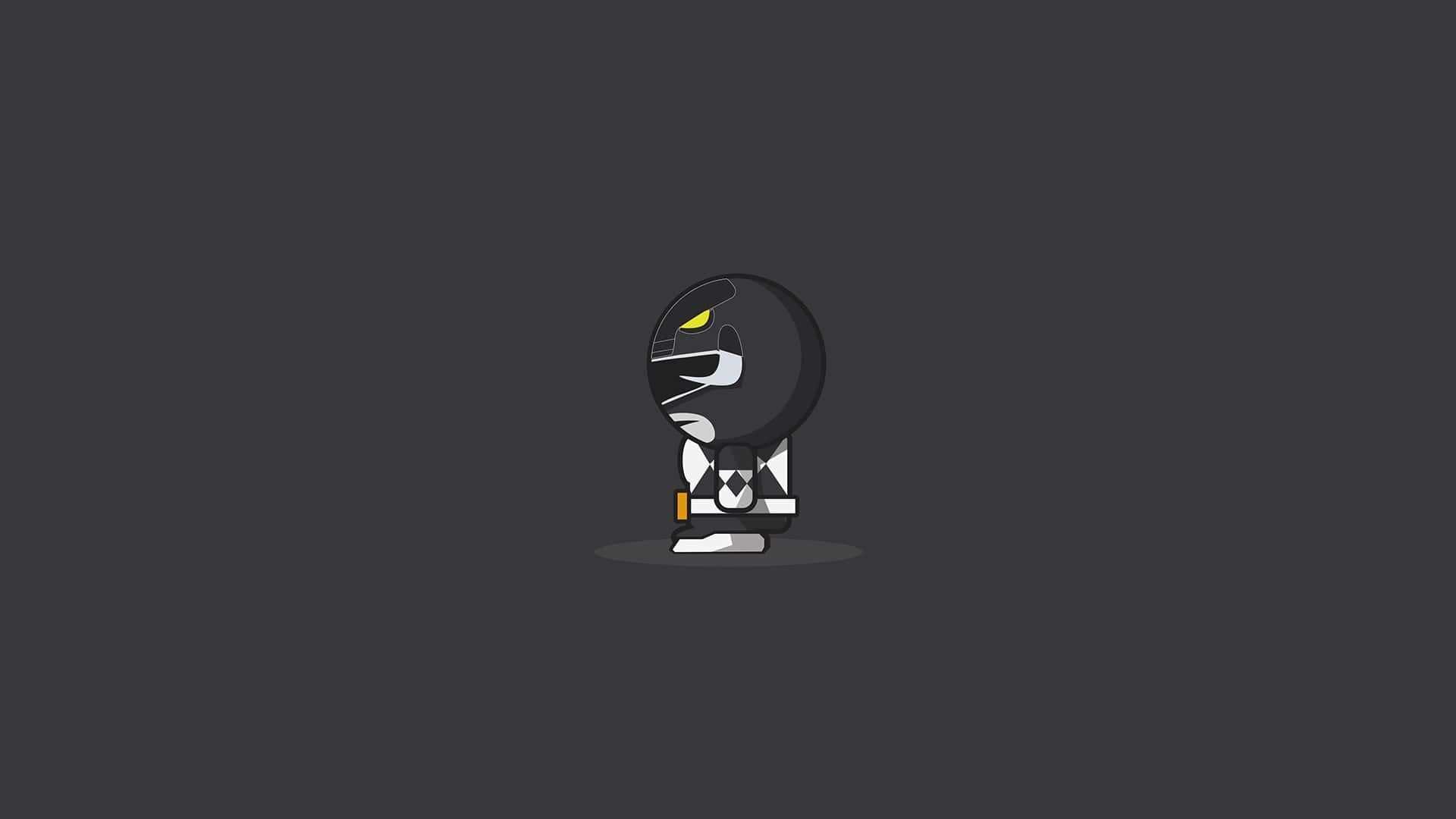 Black Ranger, glowing yellow eye, dark gray background, Full HD Desktop Wallpaper