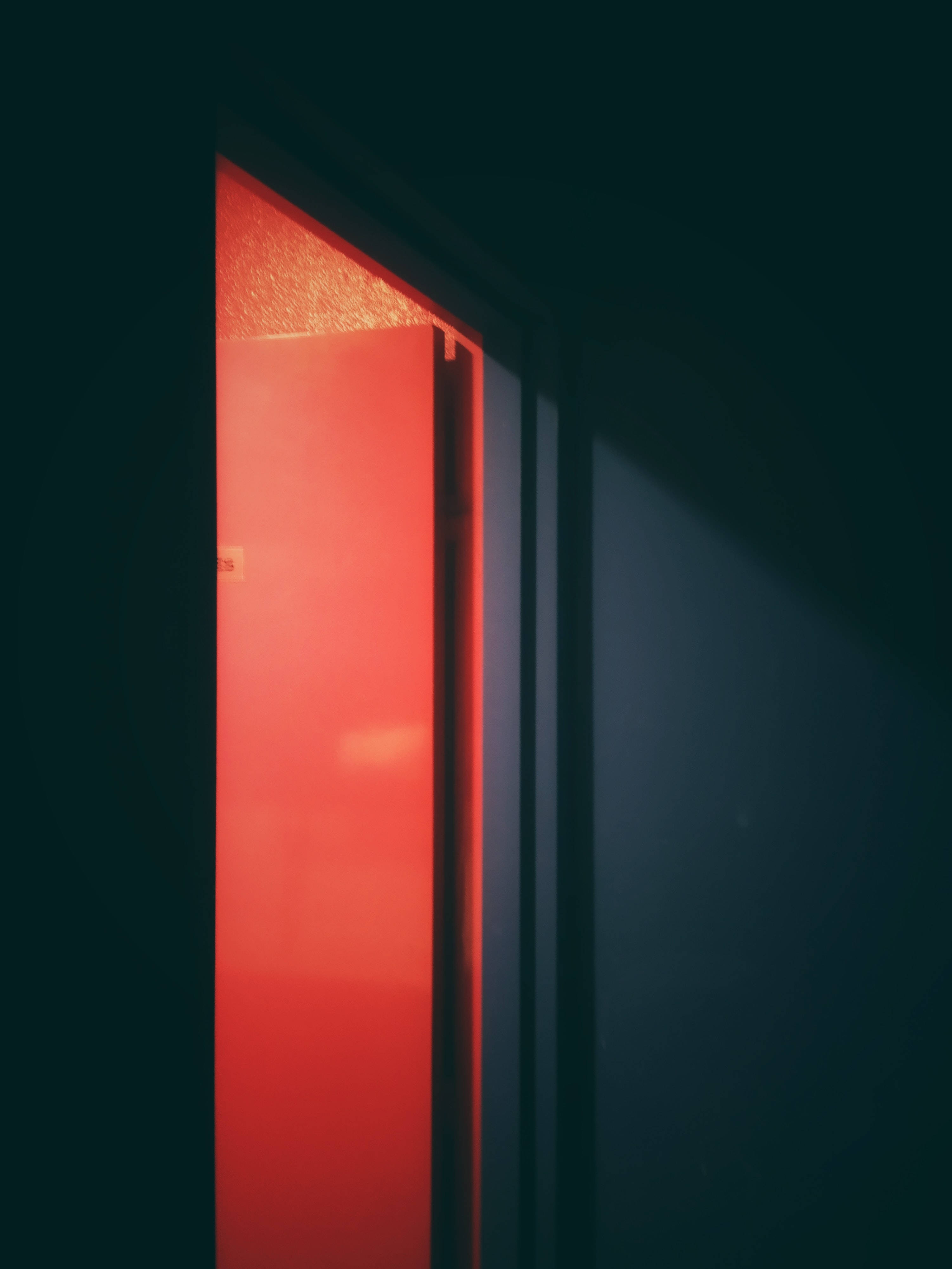 Black Red 4K, glowing red interior, dark hallway, 4K Phone Wallpaper