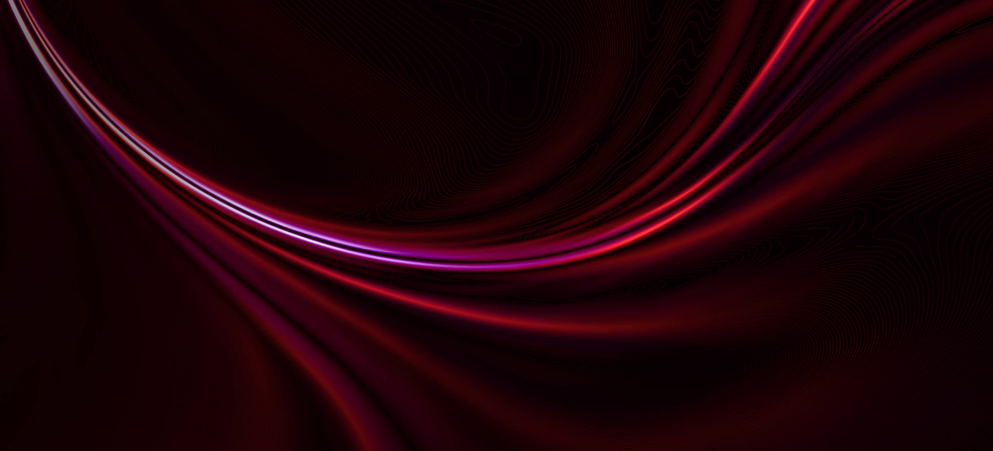 Black Red 4K, deep red, magenta glowing ribbons, 2K Desktop Wallpaper
