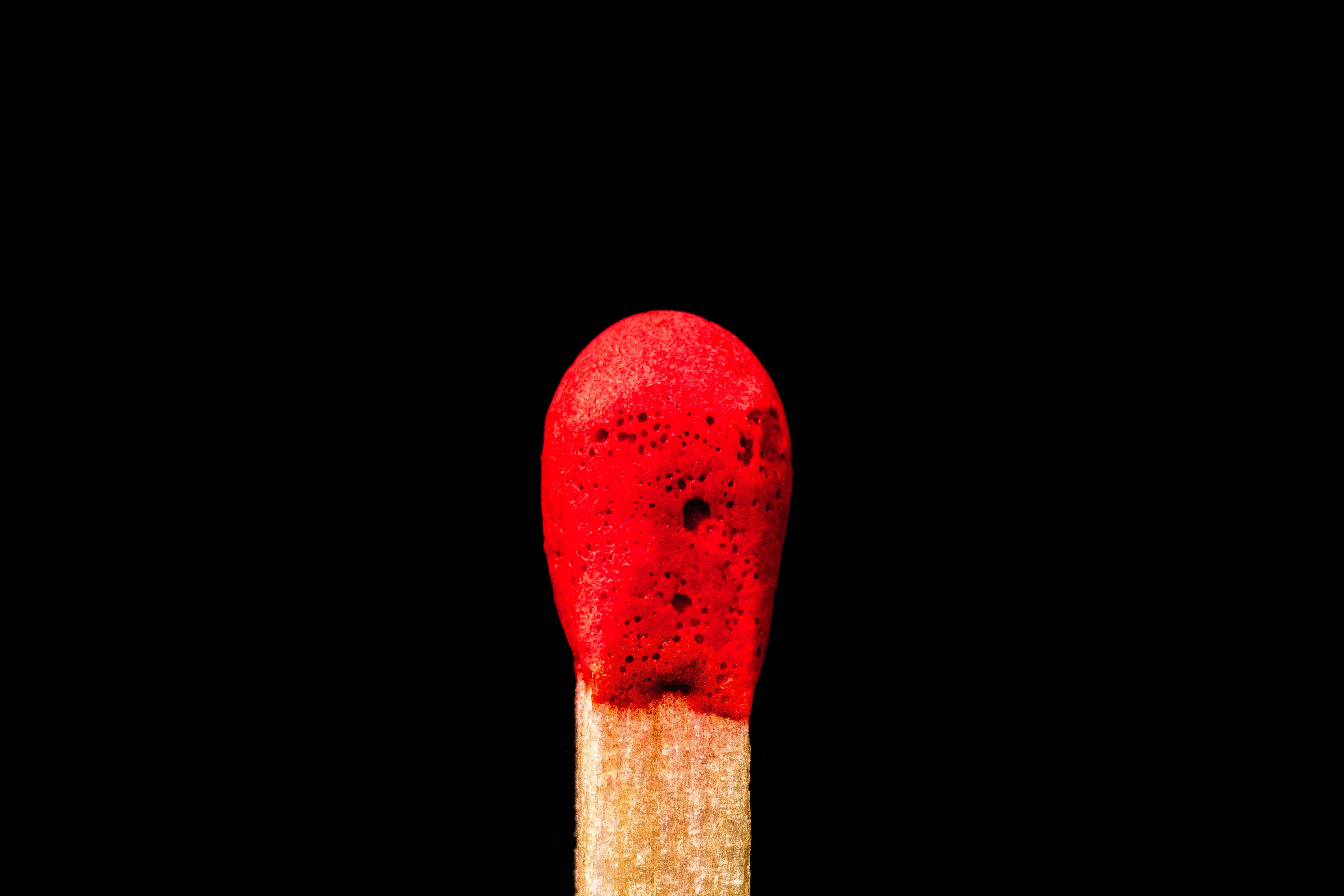 Black Red 4K, matchstick, textured red head, 5K Desktop Wallpaper