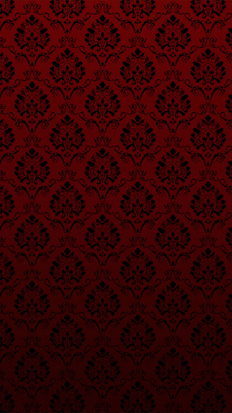 Black Red iPhone, damask pattern, rich red, HD Phone Wallpaper