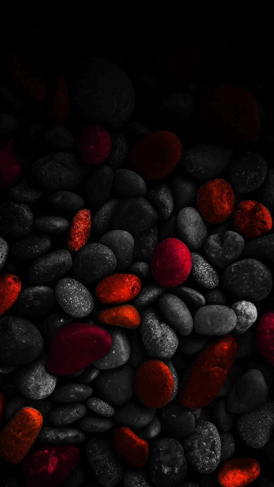 black red iPhone, glossy black, vibrant red glowing stones, HD Phone Wallpaper