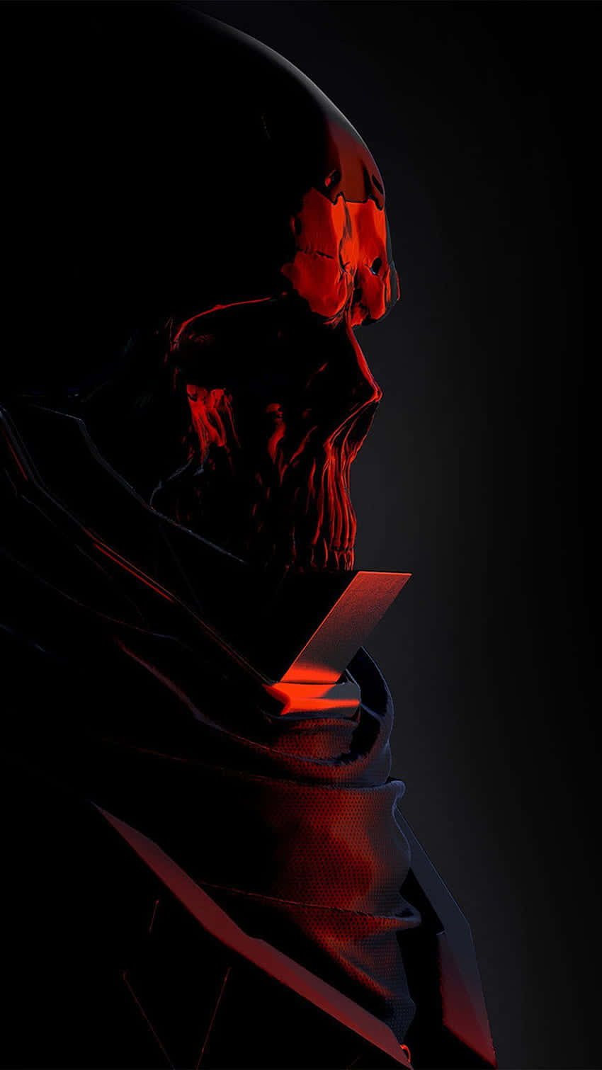 Black Red iPhone, skull, glowing red eyes, HD Phone Wallpaper