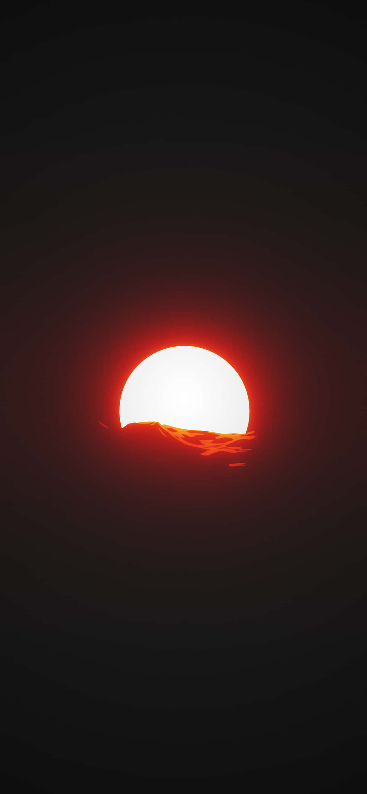 Black Red iPhone, red sun, jagged mountain ridge, 2K Phone Wallpaper