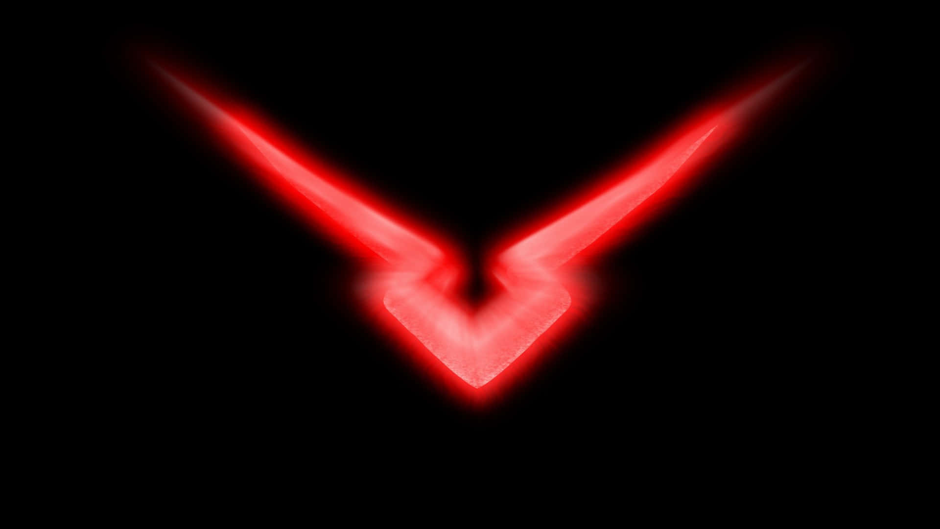 Black Red Neon, V-shaped light, glowing red, Full HD Desktop Wallpaper