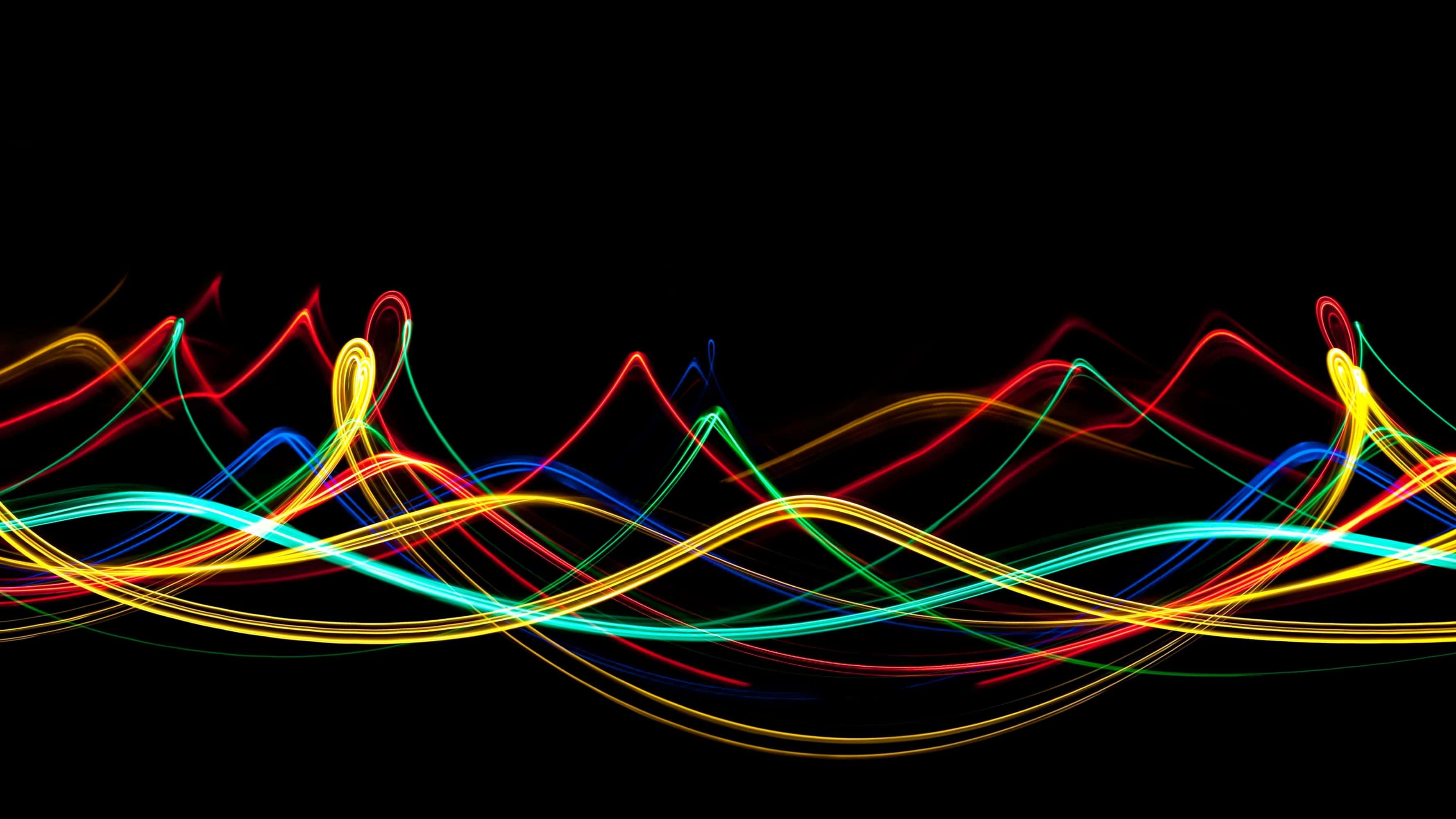 neon light trails, red, blue, 2K Desktop Wallpaper