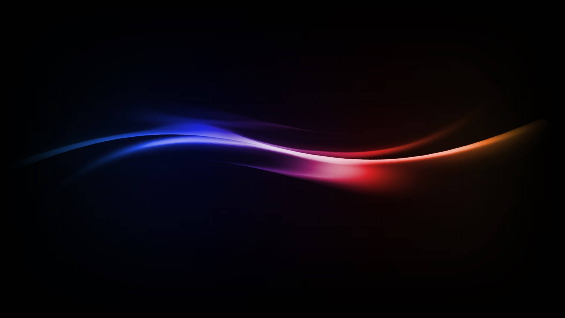 Neon Wave, blue and red light, deep black background, Full HD Desktop Wallpaper