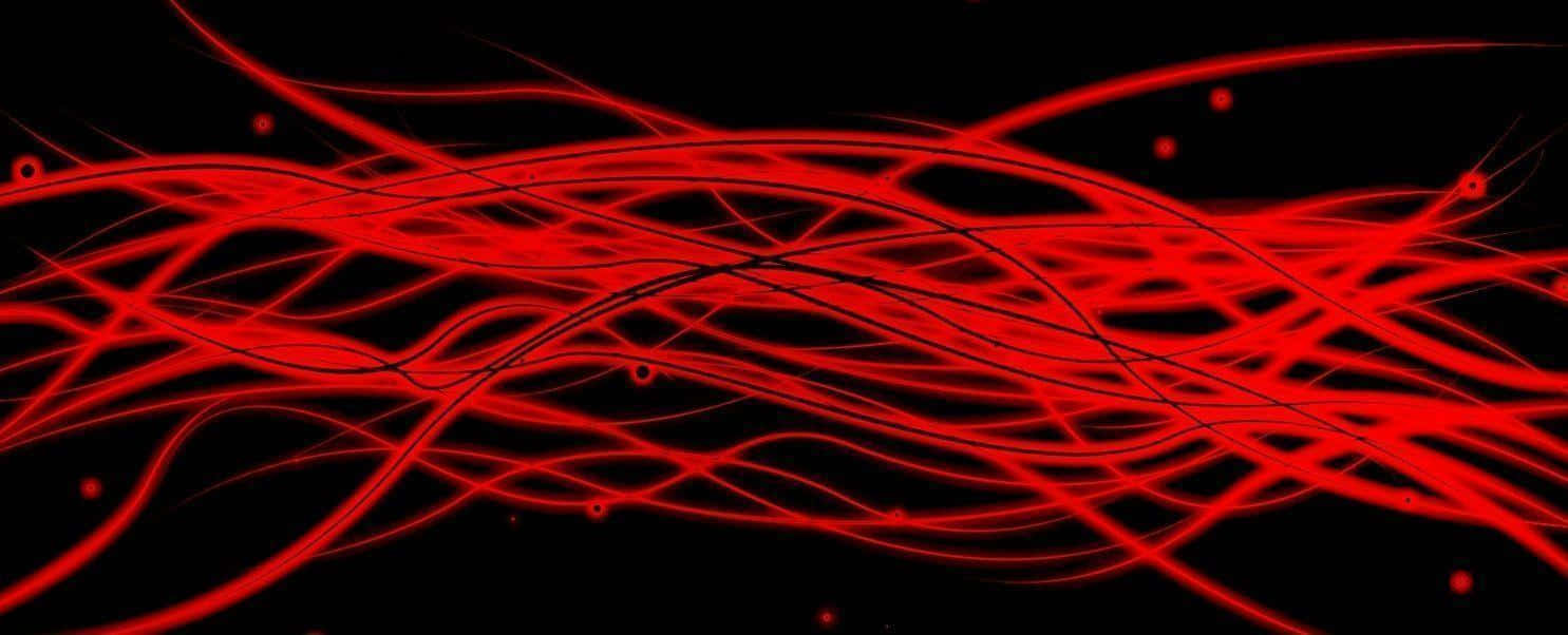 black red neon, neon lights, red energy strands, HD Desktop Wallpaper