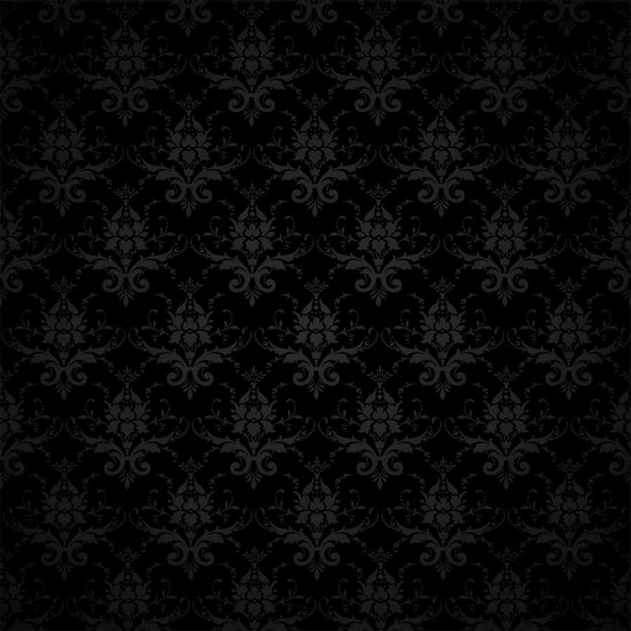 black damask, intricate floral, scrollwork motifs, SD Desktop Wallpaper