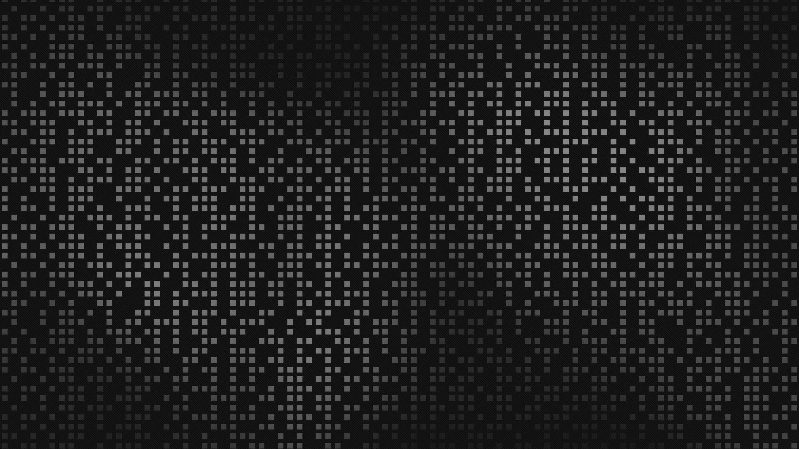 Pixel Mosaic, Black Screen 4K, glowing gray squares, 2K Desktop Wallpaper
