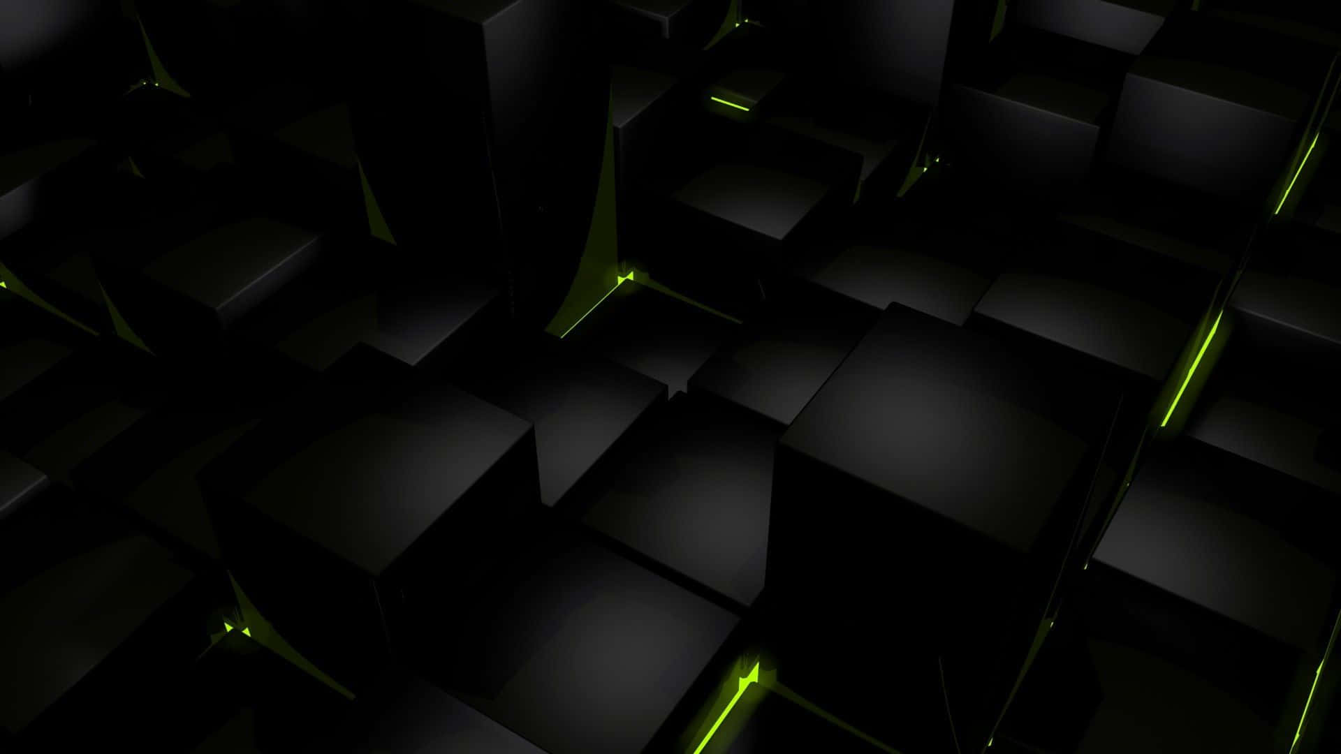 1920x1080, black, neon green edges, Full HD Desktop Wallpaper