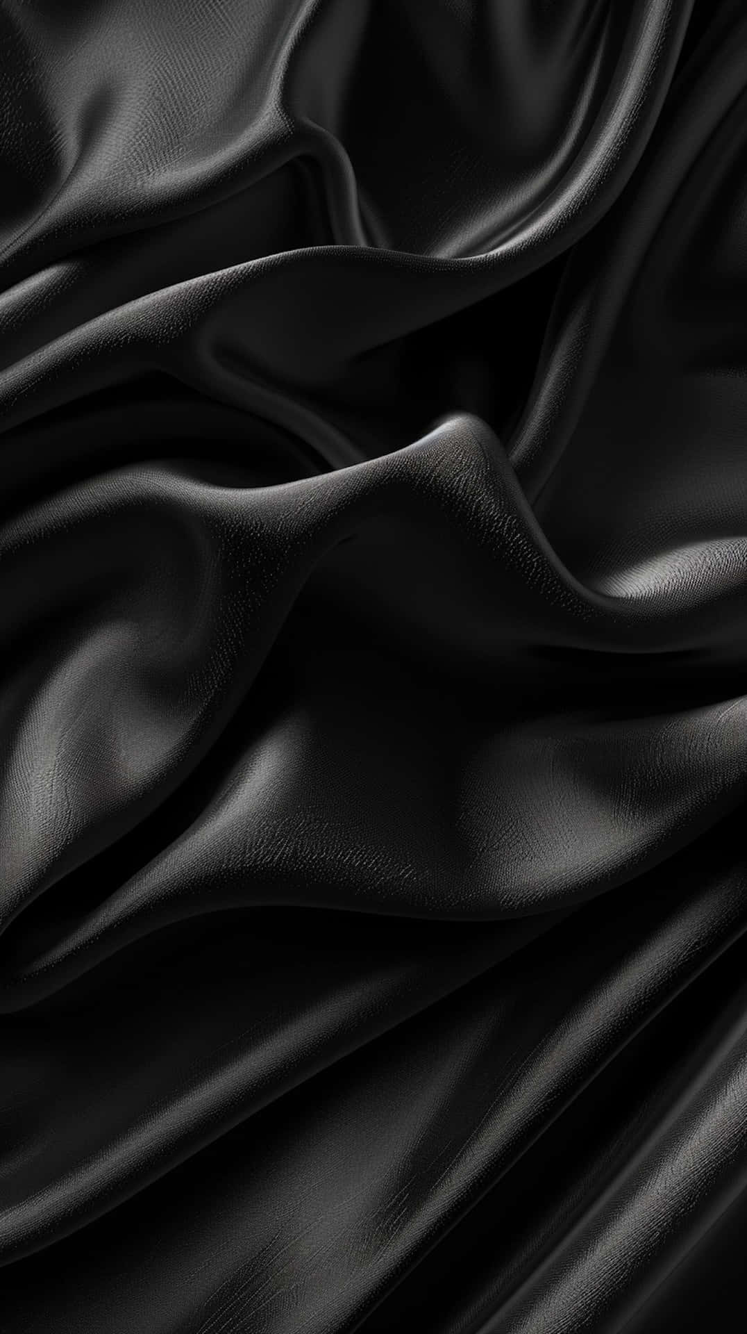 black satin, deep folds, soft highlights, Full HD Phone Wallpaper