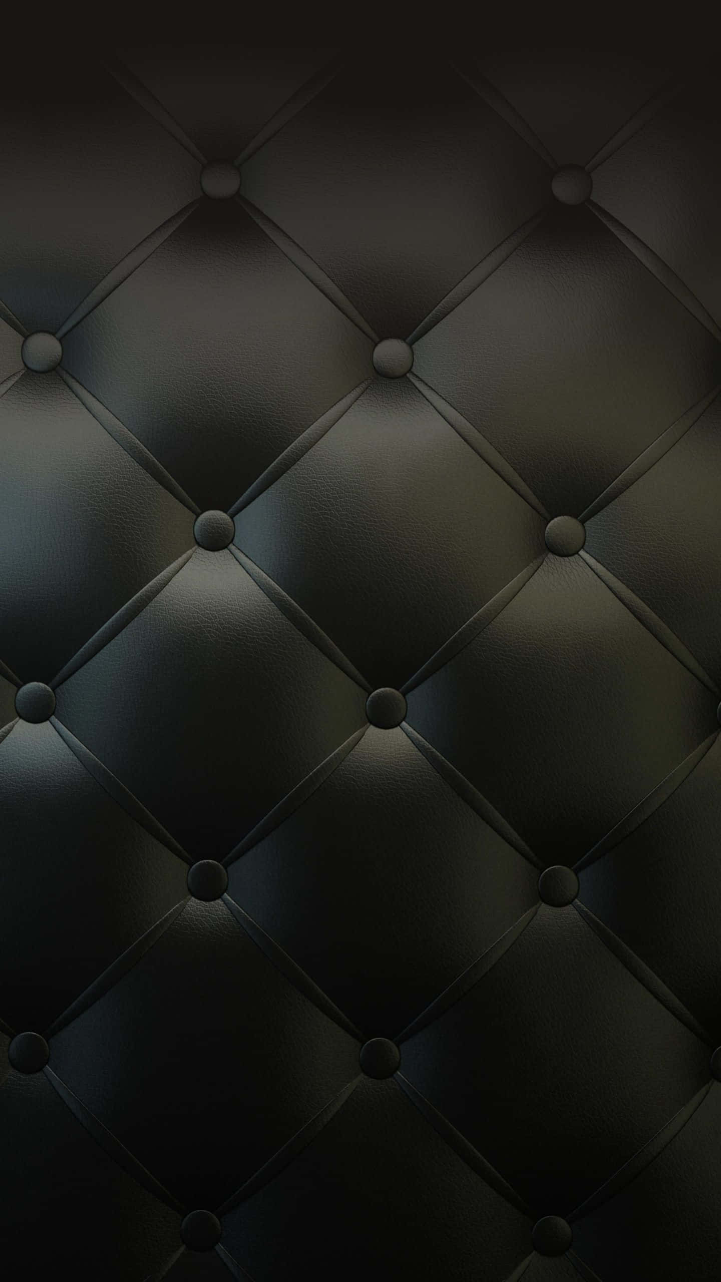 black leather tufted texture, diamond stitching, dark black, 2K Phone Wallpaper