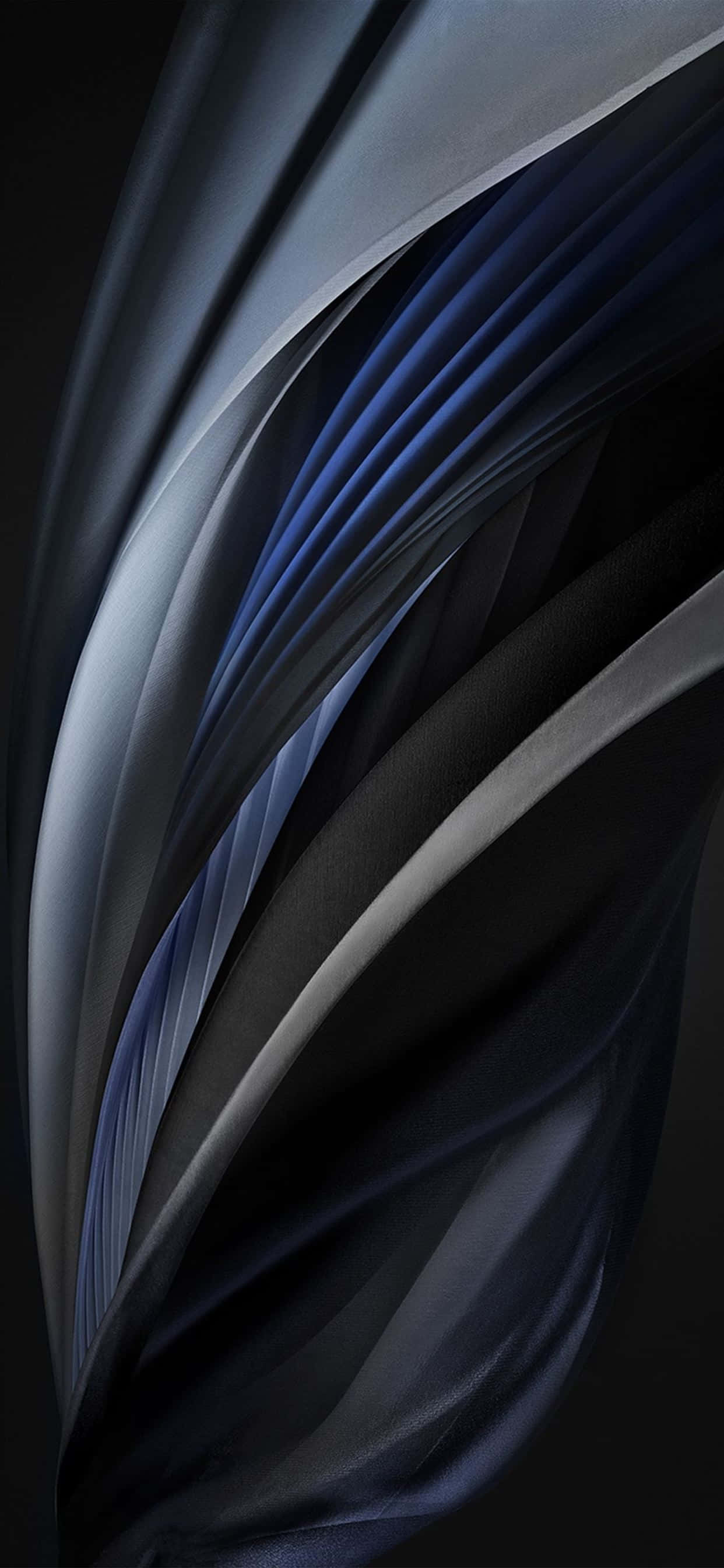abstract black silk curves, deep blue, silver, 2K Phone Wallpaper