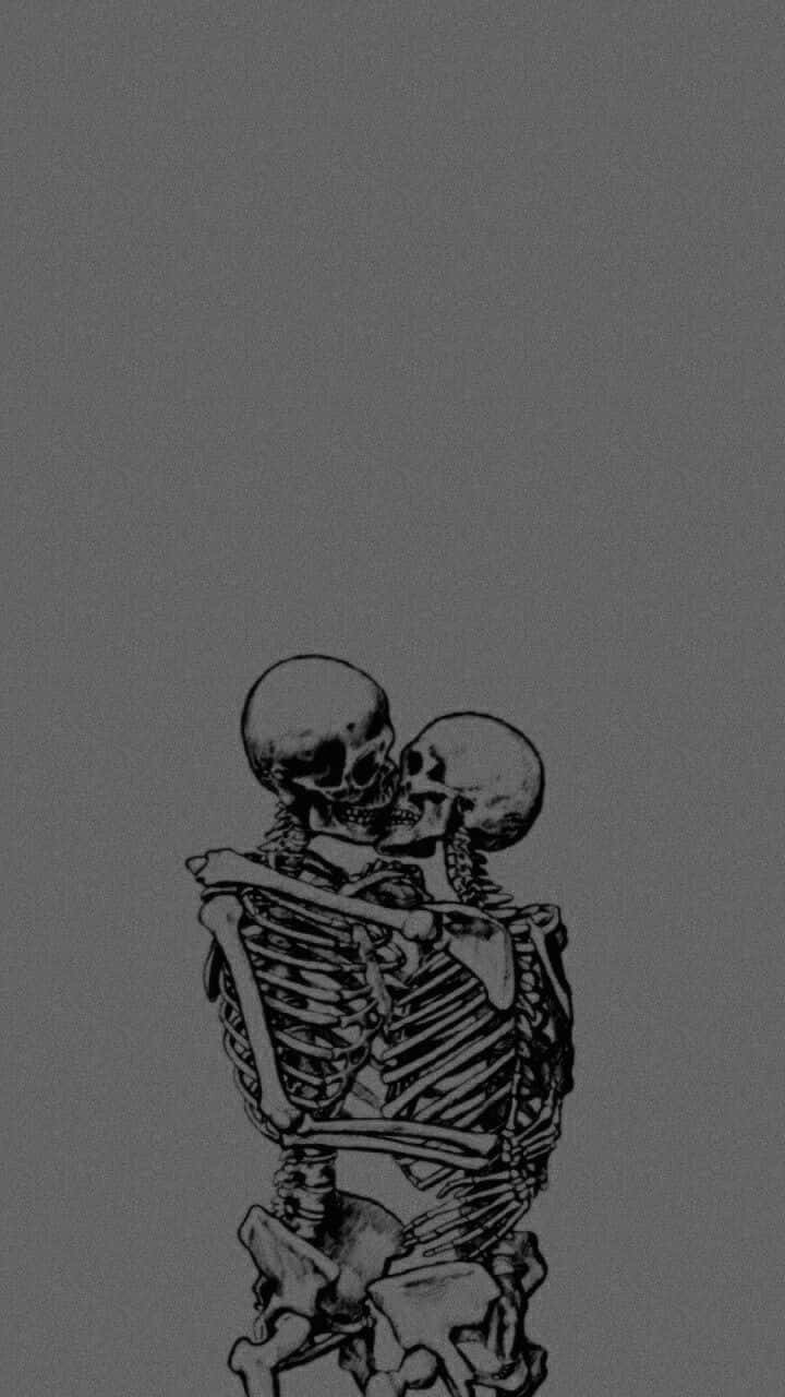 black, skeleton, bench, HD Phone Wallpaper
