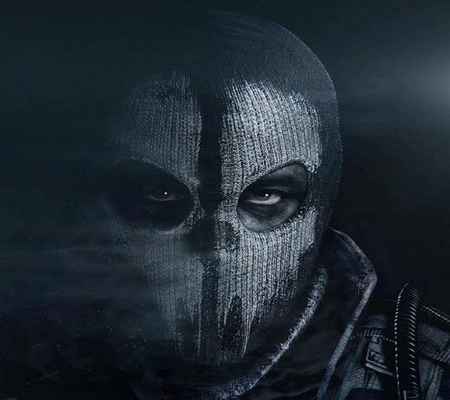 black ski mask, textured balaclava, intense eyes glowing, HD Desktop Wallpaper
