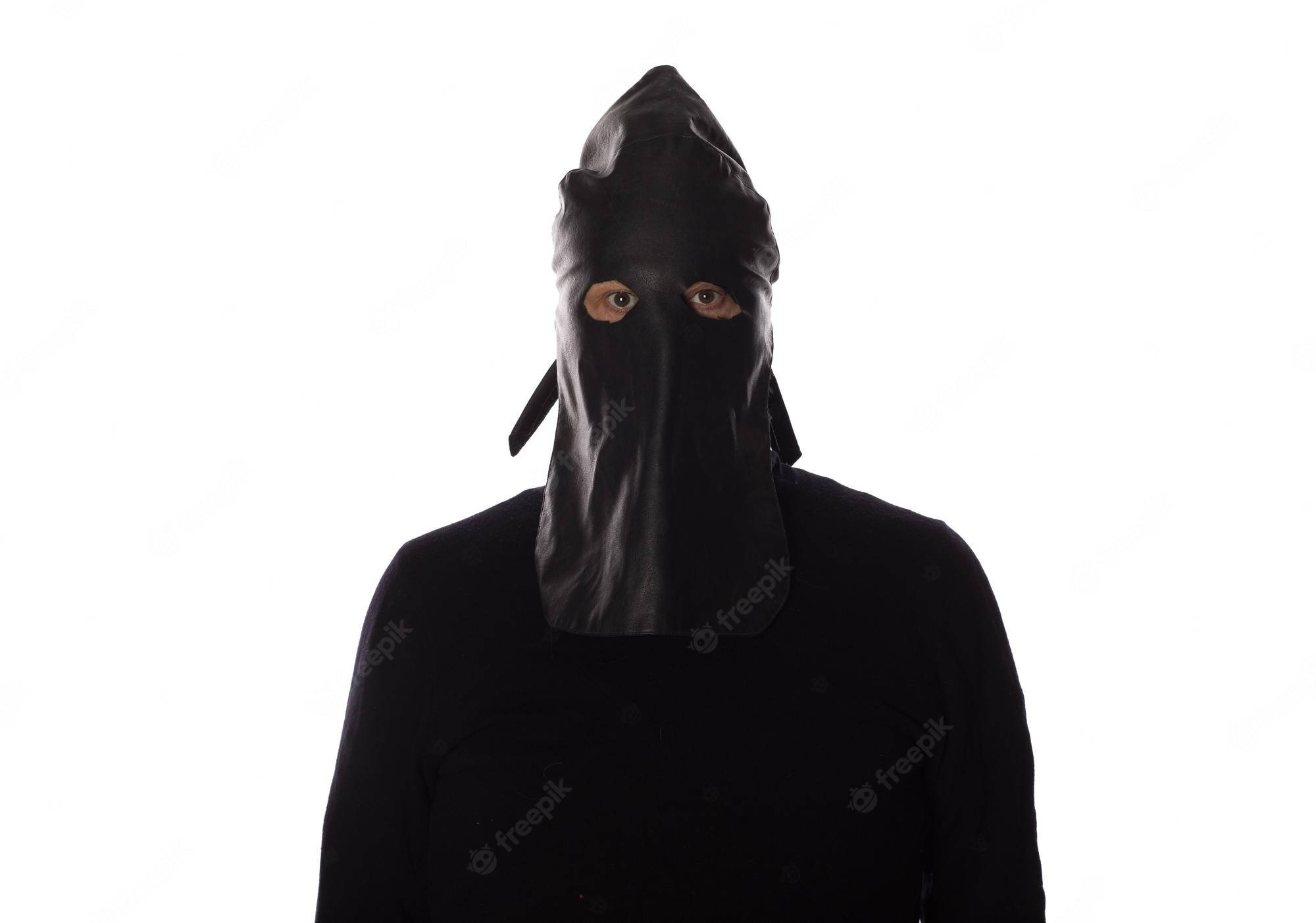 black ski mask, balaclava, stark white background, Full HD Desktop Wallpaper