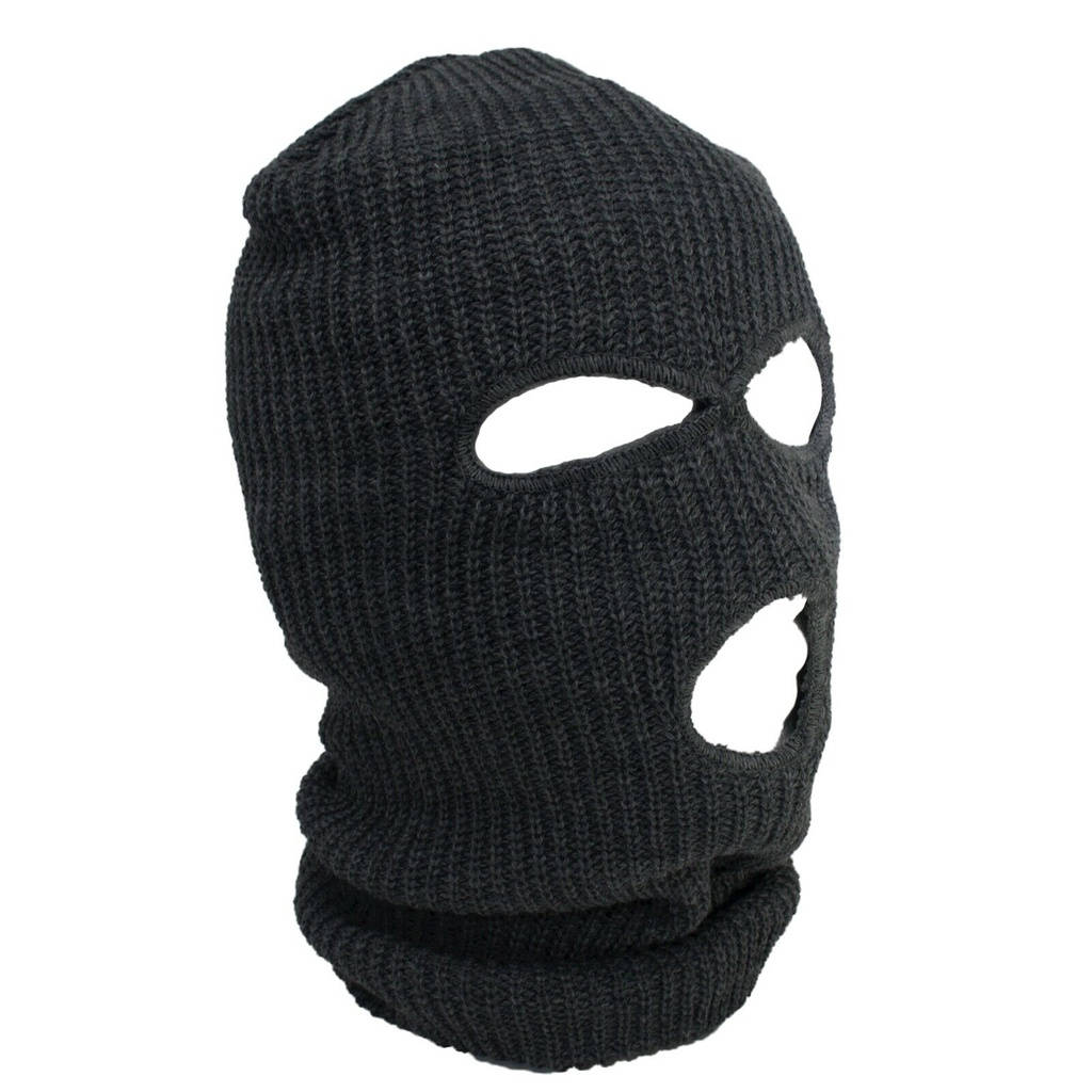 black ski mask, knitted balaclava, eye and mouth holes, SD Desktop Wallpaper