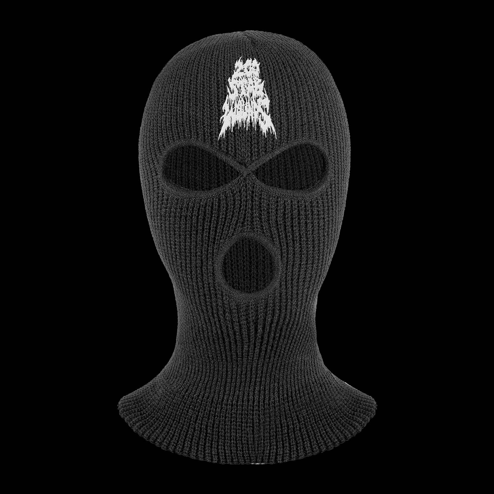 Black Ski Mask, white distressed tree logo, forehead, HD Desktop Wallpaper