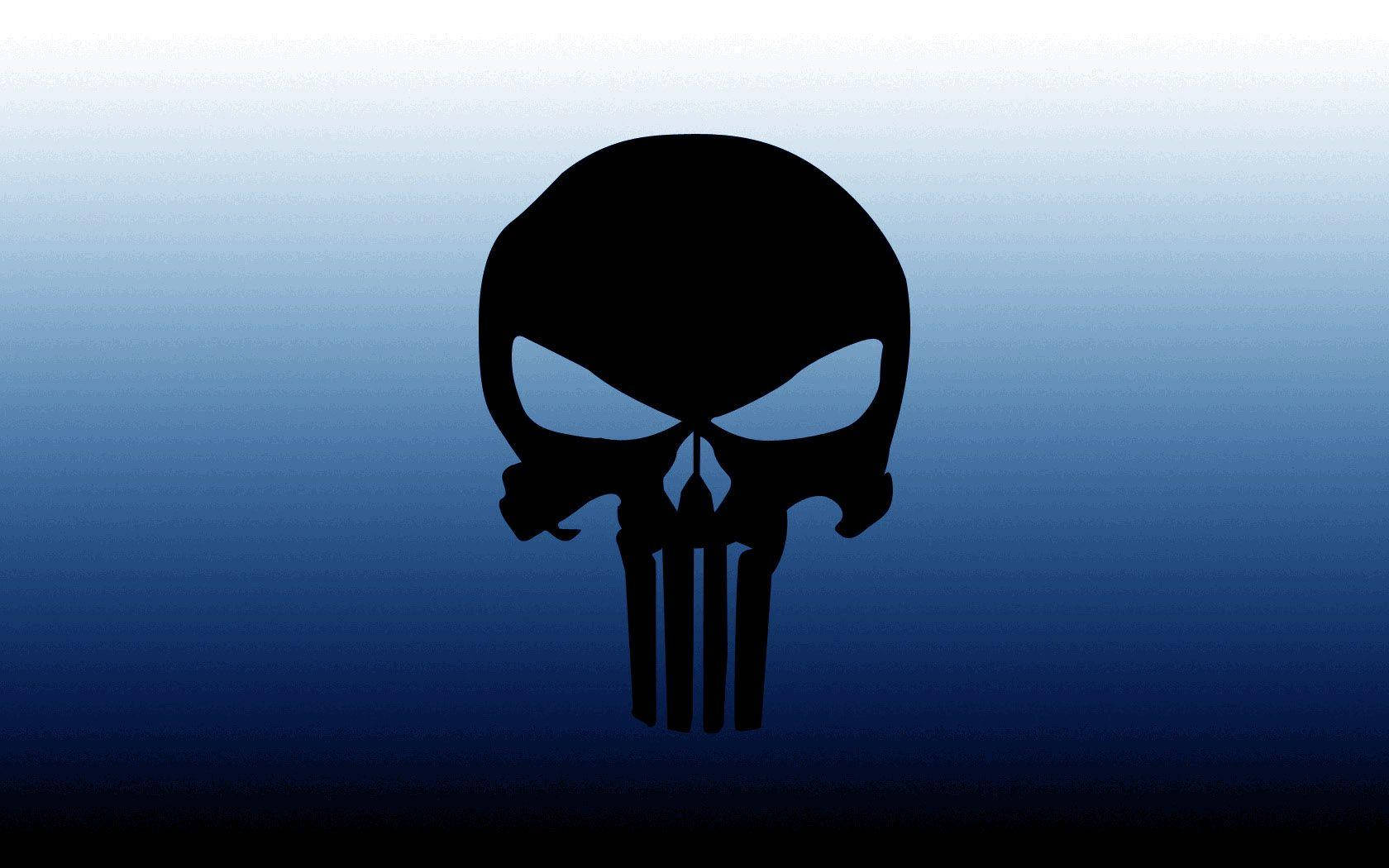 Black Skull, three vertical bars, gradient blue background, HD Desktop Wallpaper